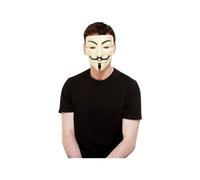 Smiffys Guy Fawkes Mask, Cream with Elastic Strap, Halloween Fancy Dress Accessory, Adult Dress Up Masks