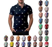 Guy Fawkes Night Deals Men's Casual Cotton Linen Short Sleeve Henley Shirt Summer Lightweight Banded Collar Beach Tops Ribbed Collar Golf Polo Shirt Fashion Printed Tee Casual Shirt Sales Clearance