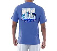Guy Harvey Men’s Billfish Collection Short Sleeve T-Shirt, Azure Blue/Grand Slam, XXL