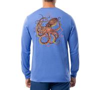 Guy Harvey Men’s Offshore Fish Collection Long Sleeve T-Shirt, Azure Blue/Devilfish, XL