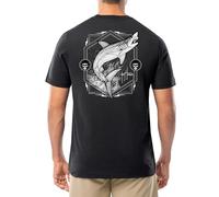 Guy Harvey Men’s Short Sleeve Cotton Graphic T-Shirt, Black/Pirate Mako, XXL