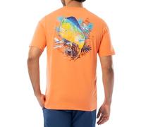 Guy Harvey Men's Adult Offshore Fish Collection Short Sleeve T-Shirt, Tangerine/Mahi Palms, XXL