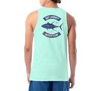 Guy Harvey Men's Fish Collection Graphic Tank Top, Beach Glass/Tropic Tuna, Large