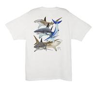 Guy Harvey Shark Collage Mens T Shirt White Lg Size L