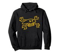 Guy Motorbike Martin Skull Logo Pullover Hoodie, Adult Unisex, Black, X-Large
