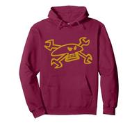 Guy Motorbike Martin Skull Logo Pullover Hoodie, Adult Unisex, Burgundy, Small