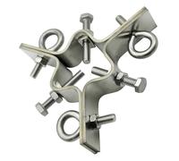 Guy Wire Ring, Heavy Duty Stainless Steel Adjustable 3 Way Down Antenna Masts Guy Wire Clamp, Antenna Mount up to 2.4" Mast(Set of 1)