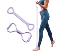 Guyakysk 2 Pack Figure 8 Resistance Bands for Women Men Working Out, Exercise Bands with Handles, Upper Body Workout Equipment for Beginner Arm Back Stretching, Shoulder Rehab, Pilates, Purple