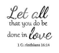Guyakysk Let All that You Do Be Done in Love Mirror Scripture Wall Decals, Bible Quote Wall Stickers Peel and Stick, Vinyl Verse Wall Decor Motivational Words for Kitchen Home Office, Black