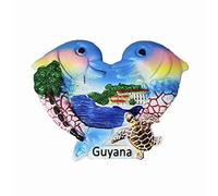 Guyana 3D Dolphins Fridge Magnet Souvenir Gift,Handmade Home & Kitchen Decoration Guyana Refrigerator Magnet Collection