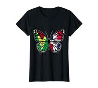 Guyana and Dominican Butterfly Half Guyanese Dominicana T-Shirt