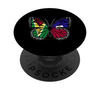 Guyana and Haiti Mix Butterfly Half Guyanese Haitian Roots PopSockets Adhesive PopGrip