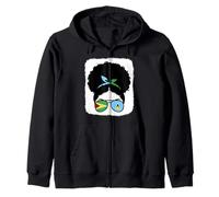 Guyana and St Lucia Mix Half Guyanese half St Lucian Roots Zip Hoodie