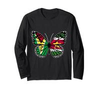Guyana and Suriname Mix Butterfly Half Guyanese Surinamese Long Sleeve T-Shirt