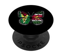 Guyana and Suriname Mix Butterfly Half Guyanese Surinamese PopSockets Adhesive PopGrip