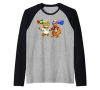 Guyana Australia Flag Guyanese Roots Australian Heritage Raglan Baseball Tee