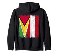 Guyana Austria Half Flag Guyanese Austrian Heritage Zip Hoodie
