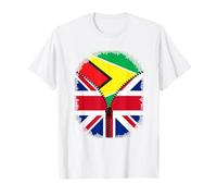 Guyana British Zipper - Guyanese Britain UK Flag T-Shirt