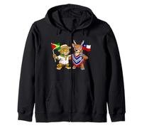 Guyana Chile Flag Guyanese Roots Chilean Heritage Zip Hoodie