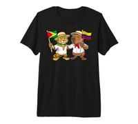Guyana Colombia Flag Guyanese Roots Colombian Heritage Premium T-Shirt
