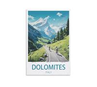 GuYaNa Dolomites Italy Vintage Travel Poster 12x18inch(30x45cm) Canvas Wall Art Print Painting for Wall Decor Living Room Bedroom