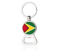 Guyana Flag Beer Bottle Opener Metal Glass Crystal Keychain Travel Souvenir Gift Keyring Accessories