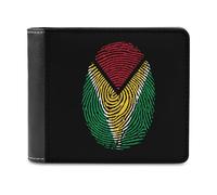 Guyana Flag Finger Men's Wallet Bifold RFID Blocking Wallet Slim Billfold Pocket with Card Holders for Women