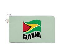 Guyana Flag Guyanese Portable Canvas Coin Purse Fashion Pencil Case Travel Makeup Bag