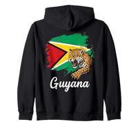 Guyana Flag Jaguar Roar National Pride Zip Hoodie