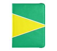 Guyana Flag Leather Passport and Vaccine Card Holder Combo Travel Documents Organizer Protector Passport Holder Combo with Vaccine Card Slot for Travel Essential Waterproof