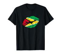 Guyana Flag Lip Kiss Kissing Mouth Gift for Guyanese T-Shirt