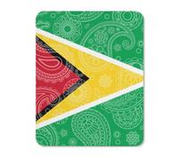 Guyana Flag Paisley Pattern Novelty Mouse Pad Funny Non-Slip Keyboard Pads Laptop Mat Desk Protectors 9.4"x7.9"