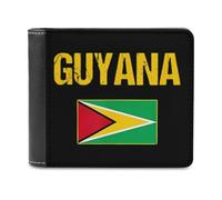 Guyana Flag Printed Bifold Wallet with Hidden Compartments Pocket Money and Credit Card Holder for Men Women