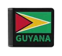 Guyana Flag Printed Bifold Wallet with Hidden Compartments Pocket Money and Credit Card Holder for Men Women