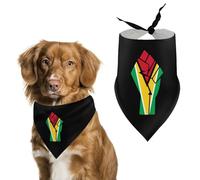 Guyana Flag Resist Cute Dog Bandana Triangle Adjustable Washable Cat Scarf Pet Accessories
