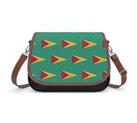 Guyana Flag Triangle Women's Crossbody Bag Shoulder Handbag PU Leather Adjustable Strap Purse