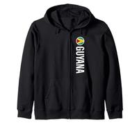 Guyana Flag Vertical Zip Hoodie