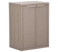 GuyAna Garden Storage Cabinet Brown 65x45x88 cm PP Wood Look,Garden Storage Cabinet,Garden Sheds,Garden Storage,Outdoor Storage Cupboard