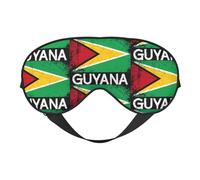 Guyana Guyanese Flag Eye Mask Sleep Mask Light BlockBlindfold Night Eyes Cover Soft Pressure-Free Eyeshade with Elastic Strap for Home Travel Office Nap Yoga