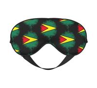Guyana Guyanese Flag Eye Mask Sleep Mask Light BlockBlindfold Night Eyes Cover Soft Pressure-Free Eyeshade with Elastic Strap for Home Travel Office Nap Yoga
