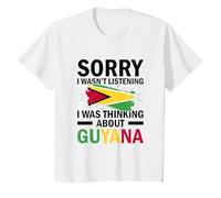 Guyana Guyanese Flag T-Shirt, Youth, White, 4T