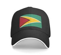 Guyana Hat Guyana Flag Baseball Cap Guyanese Hat for Women Men Trucker Hat Dad Hat Adjustable Hat, Black, One size