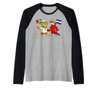 Guyana Honduras Flag Guyanese Roots Honduran Heritage Raglan Baseball Tee