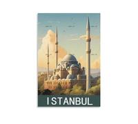 GuYaNa Istanbul Turkey Vintage Travel Poster 16x24inch(40x60cm) Canvas Wall Art Print Painting for Wall Decor Living Room Bedroom