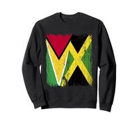 Guyana Jamaica Half Flag Guyanese Jamaican Heritage Sweatshirt