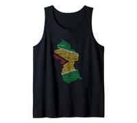 Guyana Map, Guyanese Flag, Guyana in World Languages Tank Top