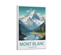 GuyAna Mont Blanc Chamonix Vintage Travel Poster Landscape 08x12inch(20x30cm) Canvas Wall Art Print Painting for Wall Decor Living Room Bedroom