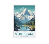 GuyAna Mont Blanc Chamonix Vintage Travel Poster Landscape 08x12inch(20x30cm) Canvas Wall Art Print Painting for Wall Decor Living Room Bedroom