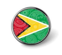 Guyana Paisley Flag Brooch Pins Lightweight Badge Lapel Pins