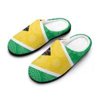 Guyana Paisley Flag Mens House Slippers Cotton Home Shoes 12
